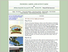 Tablet Screenshot of pioneercabins.com